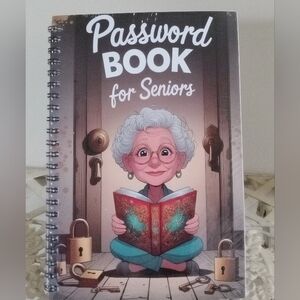 Password Book for Seniors - Illustrated Cover